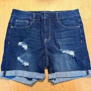 Wallflower Juniors Women's Cuffed Denim Jeans Shorts Size 11